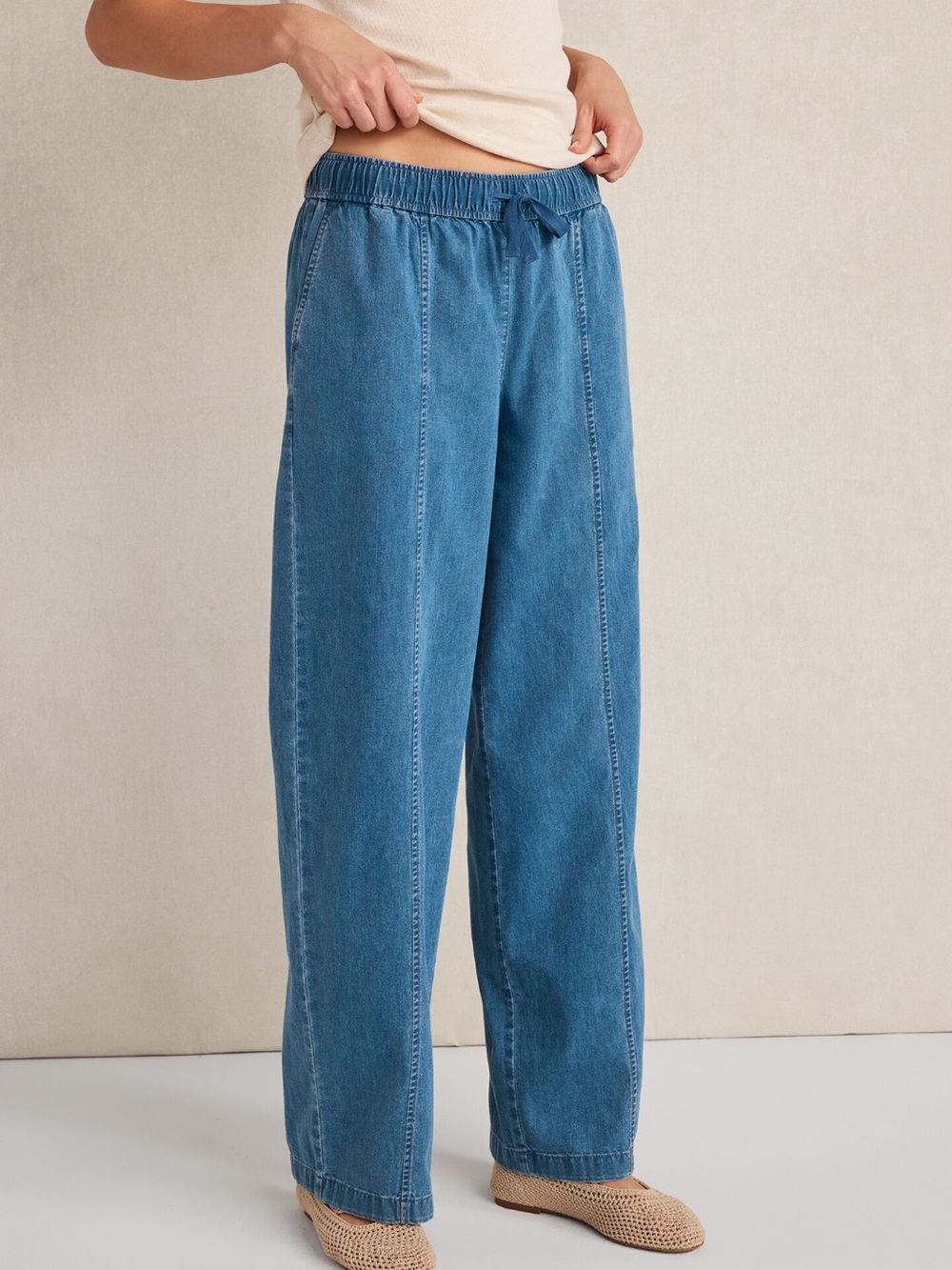 Haven Well Within Organic Cotton Denim Barrel Leg Pants